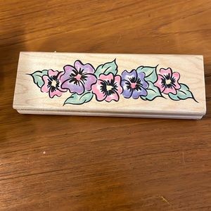 2000 penny black flower border rubber stamp